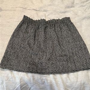 J. Crew Factory Wool Tweed Elastic Waist/ Paperbag Skirt- Size 16 Black/Cream